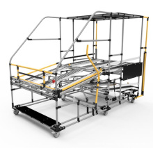 DY51 roller track lean pipe rack system for cargo storage